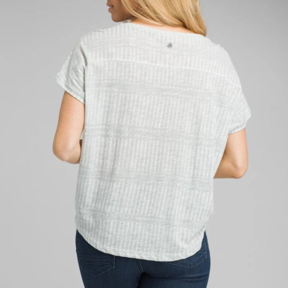 Prana Epley Top Gray White Small - Picture 2 of 6